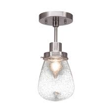 Filament Design 5 In 1 Light Brushed Nickel Semi Flush Mount With Clear Bubble Glass Light Bulb Bases Glass Cool Floor Lamps