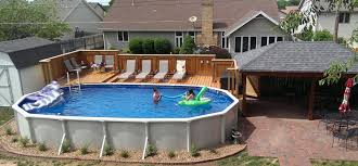 For custom work, masons charge by the. Above Ground Pool Deck Landscaping Ideas Backyard Pool