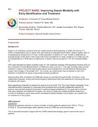 Improving Sepsis Mortality With Early Identification And