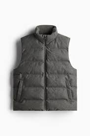 Men's Dark gray Regular Fit Water-Repellent Puffer Vest | H&M CA