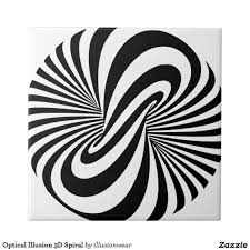 Black And White Optical Illusion Drawing Optical Illusion 3d Spiral Tile Zazzle Com Optical Illusion Drawing Optical Illusion Tattoo Optical Illusions Art