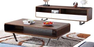 Pour une touche originale et. Meuble Tv Bois De Noyer Et Laque Blanc Mia