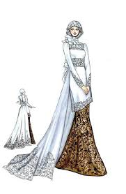 Desain baju yang saya buat akan menyesuaikan dengan permintaan klien, bisa desain kebaya, gaun pesta, wedding dress, untuk fashion show, bahkan untuk acara kostum. 37 Design Sketsa Gaun Pengantin Muslimah Menggambar Pakaian Sketsa Gaun Gaun