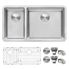 Kitchen double sink dimensions transas info. 32 Inch Undermount Kitchen Sink 30 70 Double Bowl 16 Gauge Stainless Steel Ruvati Usa