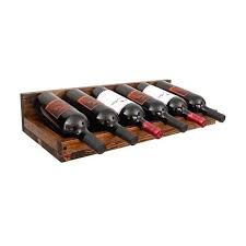 Rustic Wood Wine Rack Wall Mounted Shelf With Hanging Etsy In 2020 Wine Rack Wall Wine Rack Wine Bottle Shelf