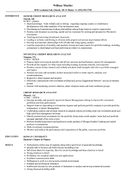 The financial analyst position is a position that provides candidates and job seekers lots of different skillsets and valuable experience. Credit Research Analyst Resume Samples Velvet Jobs