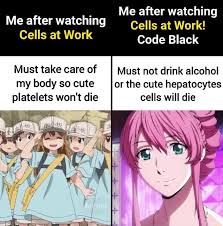 The group quickly gathers to form king in black: Me After Watching Me After Watching Cells At Work Cells At Work Code Black Must Take