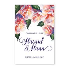 Tiada caj tambahan untuk artwork dan peta. Kad Kahwin Floral 55 Chantiqs Kad Kahwin