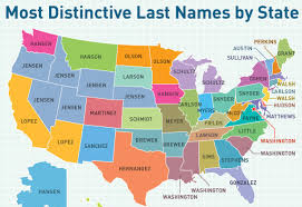 This Is The Most Typical Last Name In Your State Map Last Names Genealogy Map