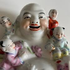 Vintage Hand Painted Budda With Children