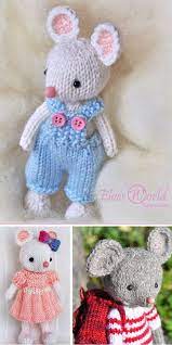 How to knit a bunny from a square | easy for beginning knitters. Knitting Pattern For Mice Amigurumi Toys Animal Knitting Patterns Knitted Toys Free Patterns Knitted Dolls