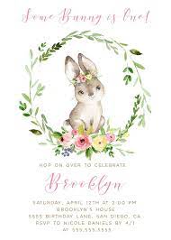 Beautiful invitations anyone can create. Bunny Birthday Invitation Editable Bunny Invite First One Two Girl Easter Templett Digita Template Bunny Invitations Spring Birthday Party Bunny Birthday