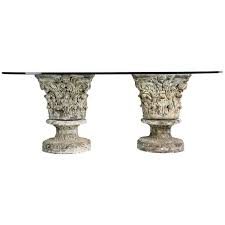 Check spelling or type a new query. Monumental Glass Top Dining Table On Cast Stone Corinthian Pedestals Pedestal Dining Table Dining Table Glass Top Dining Table