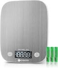 Kitchen Food Scale Digital Weight Grams and Oz, LED Backlit Display (AAA Battery), Stainless Steel, Silver Etekcity