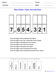 Place Value Worksheets Place Value Worksheets For Practice