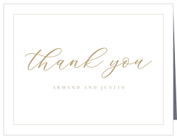 We created this blog post on wedding thank you cards wording samples so that you can get a better idea of how to write your own wedding thank you card and send them out to your loved ones asap! Oversize Script Wedding Thank You Cards By Basic Invite