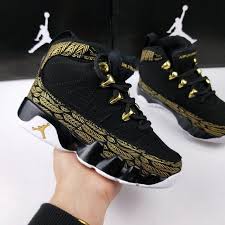 Black And Gold Nike Basketball Shoes Kids Nike Air Jordan 9 Basketball Shoes Black Gold Nikedropshipping Com Air Jordans Jordan Basketball Shoes Kids Jordans