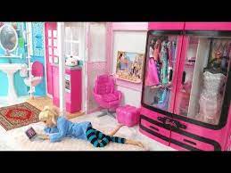 barbie yatak odasi ev sabah rutini barbie bebek scooter youtube barbie bedroom toddler bed house