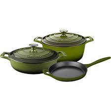 La Cuisine 5 Piece Enameled Cast Iron Cookware Set Round Casserole Walmart Com Enameled Cast Iron Cookware Cast Iron Cookware Set Cookware Set