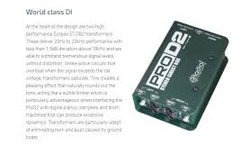 The radial prod2 is a compact stereo direct box developed specifically to address the needs and challenges of interfacing a stereo keyboard to a professional audio system. Radial Engineering Prod2 Stereo Passive Direct Box Juangadget