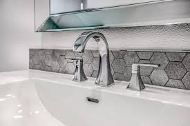 bathroom sink hexagon backsplash eden