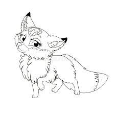 Fox coloring book pages for kids. Coloring Page For Kids With Charming Princess Fox Stock Vector Illustration Of Design Coloringpage 168921184