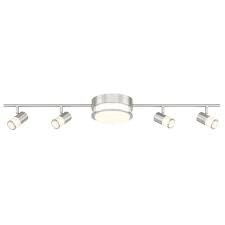 The most diy friendly way to install track lighting on a timber beam is to surface mount it. Brushed Nickel Integrated Led Track Lighting Kit With Flush Mount Ceiling Light And 4 Rotating Track Heads Pro Electrical Services