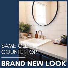 You can build them so that the sinks are a part of the countertop or as in this case, you can. Refinish Your Old And Outdated Laminate Countertop Diy Direct Colors