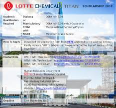 Explore your talents and grow your abilities with us. Lotte Chemical Titan Scholarship Utm Student Affairs Facebook