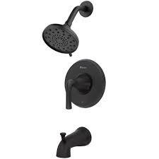 Pfister Ladera Single Handle 3 Spray Tub And Shower Faucet In Matte Black Valve Included 8p8 Ws2 Lrsb The H Shower Faucet Tub And Shower Faucets Shower Tub