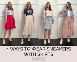 4 Fashionable Ways How To Wear Sneakers With A Dress Or Skirt