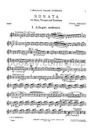 Francis Poulenc Sonata For Horn Trumpet And Trombone Parts