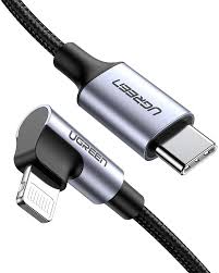 Amazon Com Ugreen Charger Cable For Iphone 12 Usb C To Lightning Cable Right Angle 90 Degree 3ft Mfi Certified Braided Power Delivery For Iphone 12 Pro Se 11 Pro Max X Xr Xs Max