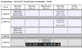 The final exam schedule provides dates and times of final exams for all classes in a given semester, as well as the policies followed during exam week. Ft Cst Btech Exam Schedule Fall 2017
