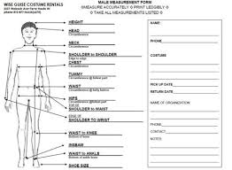 Costume Measurement Chart Projects Adult Costumes
