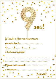 Carte D Invitation D Anniversaire 9 Ans En 2020 Carte Invitation Invitation Anniversaire Carte Invitation Anniversaire