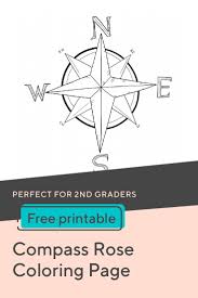Compass Rose Coloring Page Geography For Kids Elementary Activities Rose Coloring Pages