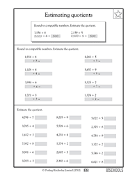 Estimating Quotients 4th Grade Math Worksheet Greatschools Estimating Quotients Everyday Math 4th Grade Math