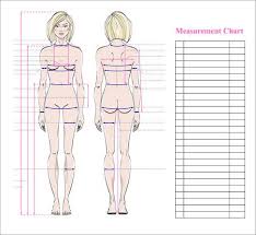 woman body measurement chart scheme for measurement human body