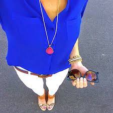 A fashionable top for going out. How To Wear Royal Blue Shirt For Women Outfit Ideas Fmag Com