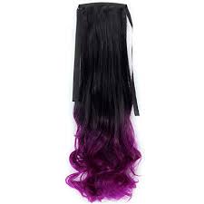 Dip dying my hair at the end of the month but um caught between neon purple or neon blue message me which colour i should do. Amazon Com Wiwigs Black Brown Purple Red Dip Dye Ombre Wavy Hairpiece Ponytail Extension Beauty
