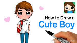 How To Draw Cute School Boy Easy Youtube Hi, here's an easy step by step drawing tutorial of how to draw a kawaii girl, you can follow the st.