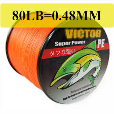 Free Shipping Victor New Spiderwire Braided 100m 80lb Orange