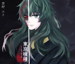 Tokyo ghoul was so emotional omg. Eto Tokyo Ghoul Background 180 Eto Yoshimura Ideas Takatsuki Tokyo Ghoul Yoshimura Tokyo Ghoul Purple Haired Female Anime Character Wearing Straw Hat
