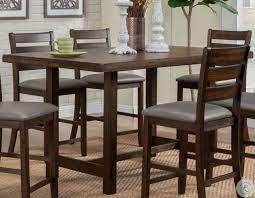 Take this table, for example, standing on four straight legs, in a a table from the gailynn collection is the perfect piece to make it happen. Emery Walnut Pub Height Dining Table From Alpine Coleman Furniture