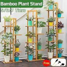 Estanterias Para Plantas En Maceta De Bambu Soporte Para Macetas De Flores Multiples Organizador De Exhibicion Para Interior Y Exterior Estantes De Plantas Plant Stand Indoor Plant Stand Indoor Plant Shelves