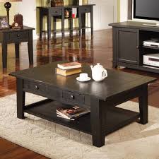 Black matte & walnut veneer finish. Home Garden Furniture Tables H 2 Front Drawers Wood Black Coffee Table 37 9 In W X 19 In D X 17 1 In