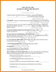 Corporate Meeting Minutes Template Templates Board Meeting Corporate