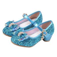 Ying Lan Girl S Princess Cosplay Performance Shoes Sequins Dress Shoes Low Heeled Blue 36 Princess Shoes Girls Shoes