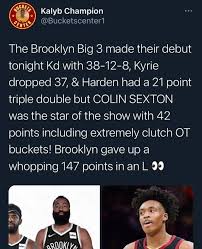 Caption memes or upload your own images to make custom memes. Kalyb Champion The Brooklyn Big 3 Made Their Debut Tonight Kd With 38 12 8 Kyrie